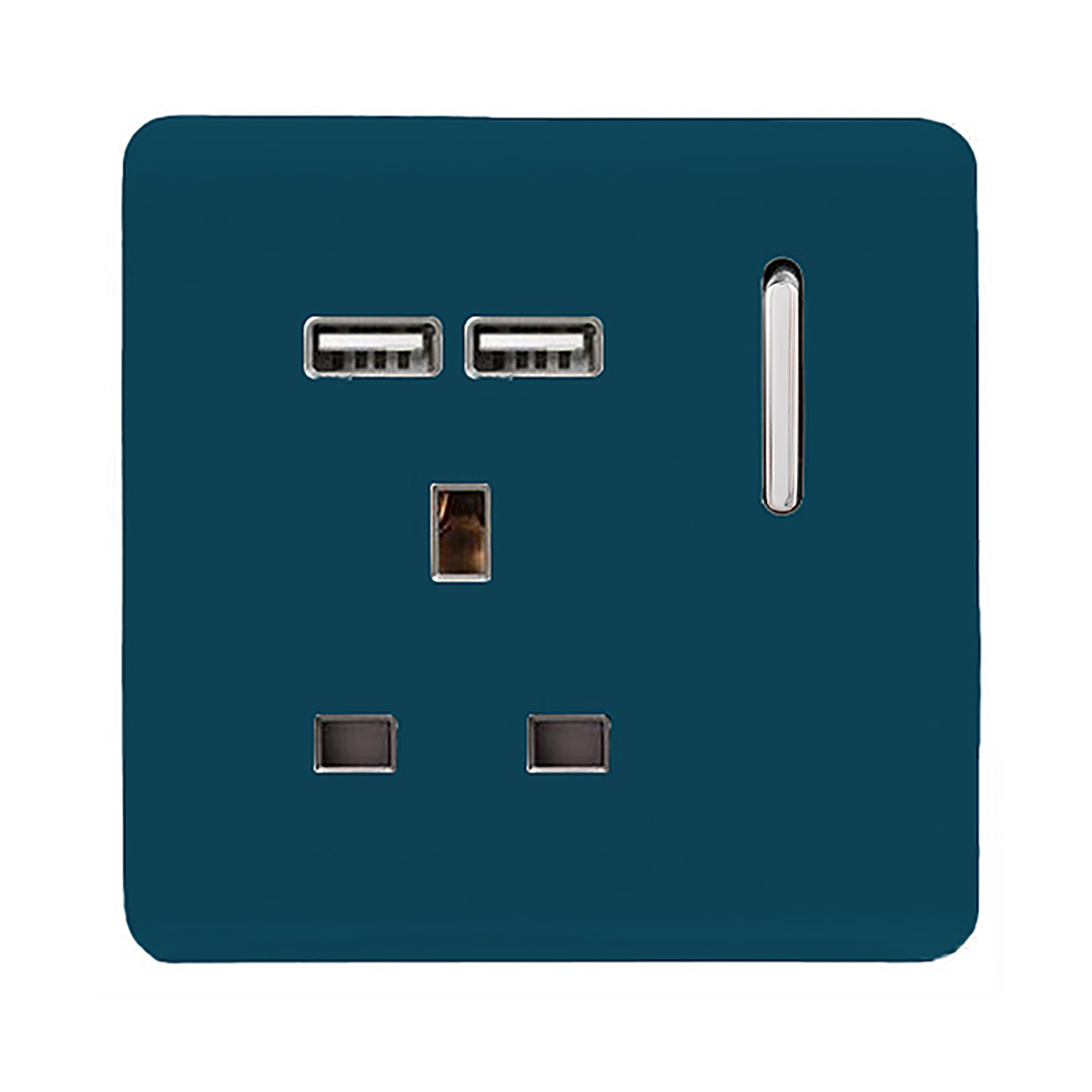 ART-SKT13USBMD  1 Gang 13Amp Switched Single Socket With 2 x USB Midnight Blue